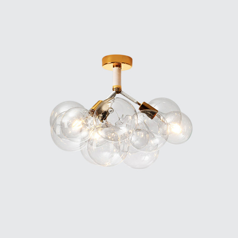 Child Bedroom Hallway Bubble Ceiling Light Clear Glass Simple Style Semi Flush Mount Light Clearhalo 'Ceiling Lights' 'Close To Ceiling Lights' 'Close to ceiling' 'Glass shade' 'Glass' 'Semi-flushmount' Lighting' 1870929