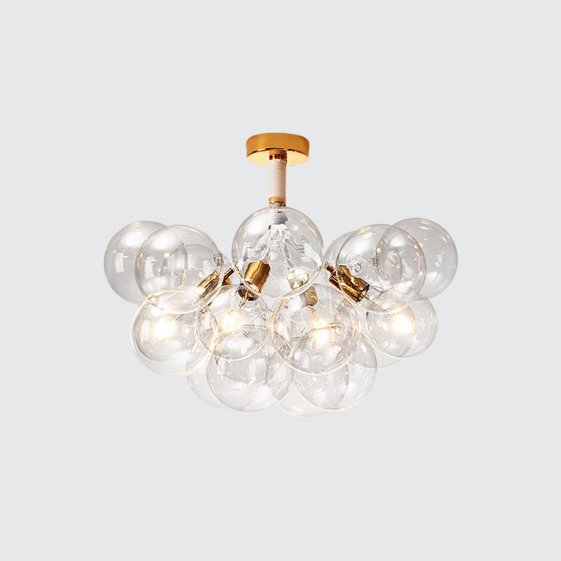 Child Bedroom Hallway Bubble Ceiling Light Clear Glass Simple Style Semi Flush Mount Light Clearhalo 'Ceiling Lights' 'Close To Ceiling Lights' 'Close to ceiling' 'Glass shade' 'Glass' 'Semi-flushmount' Lighting' 1870934