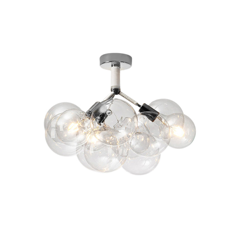 Child Bedroom Hallway Bubble Ceiling Light Clear Glass Simple Style Semi Flush Mount Light Clearhalo 'Ceiling Lights' 'Close To Ceiling Lights' 'Close to ceiling' 'Glass shade' 'Glass' 'Semi-flushmount' Lighting' 1870943