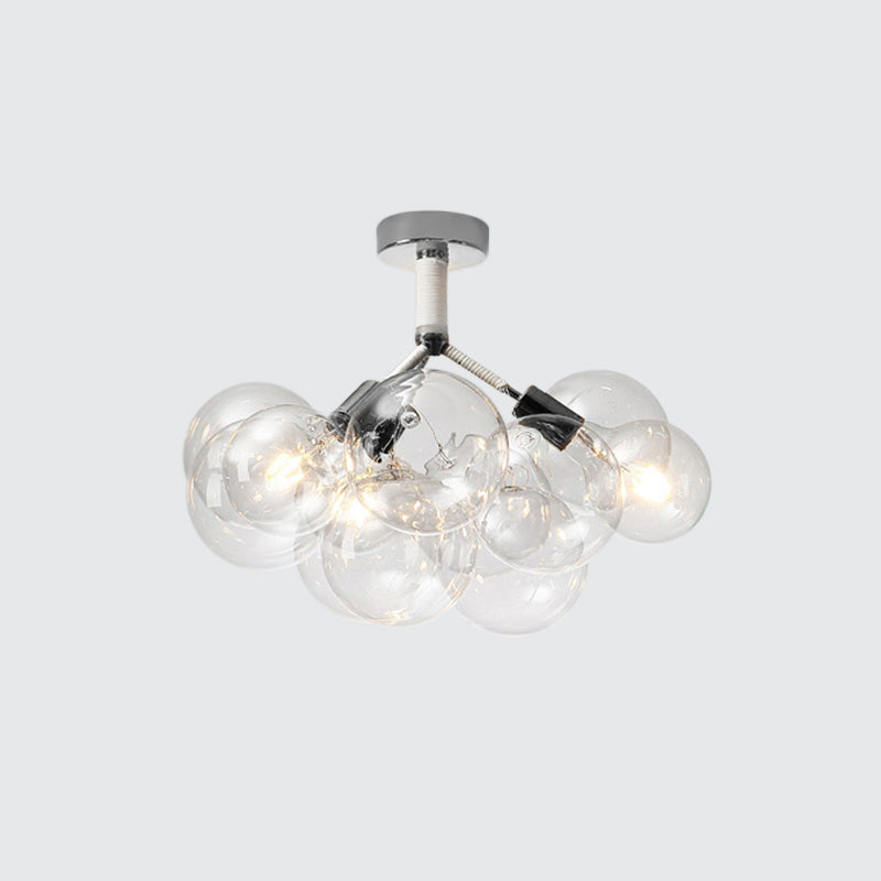 Child Bedroom Hallway Bubble Ceiling Light Clear Glass Simple Style Semi Flush Mount Light Clearhalo 'Ceiling Lights' 'Close To Ceiling Lights' 'Close to ceiling' 'Glass shade' 'Glass' 'Semi-flushmount' Lighting' 1870944