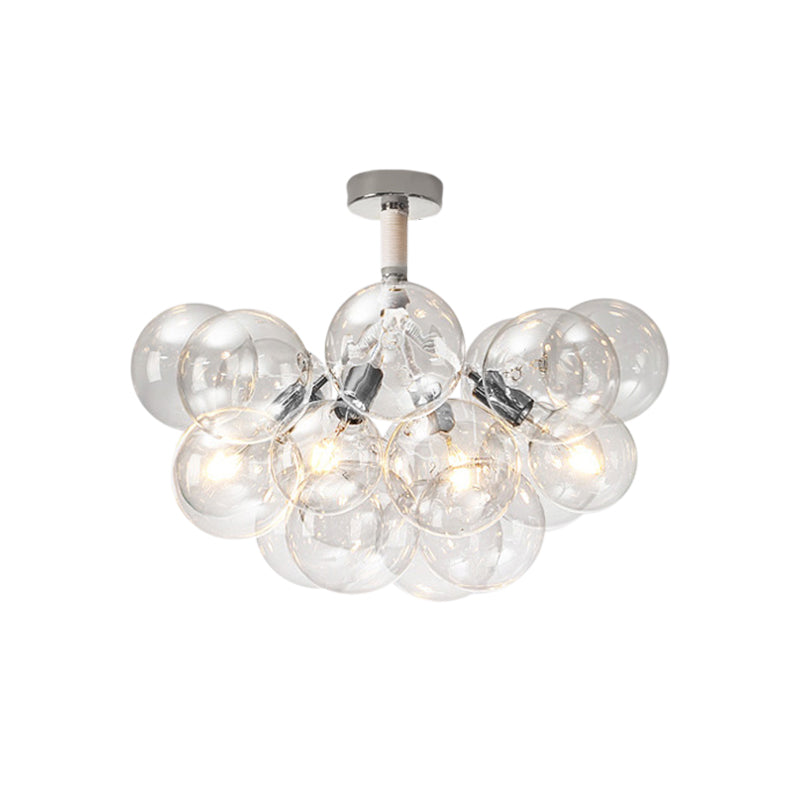 Child Bedroom Hallway Bubble Ceiling Light Clear Glass Simple Style Semi Flush Mount Light Clearhalo 'Ceiling Lights' 'Close To Ceiling Lights' 'Close to ceiling' 'Glass shade' 'Glass' 'Semi-flushmount' Lighting' 1870947
