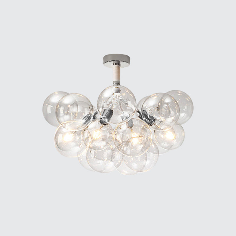 Child Bedroom Hallway Bubble Ceiling Light Clear Glass Simple Style Semi Flush Mount Light Clearhalo 'Ceiling Lights' 'Close To Ceiling Lights' 'Close to ceiling' 'Glass shade' 'Glass' 'Semi-flushmount' Lighting' 1870948