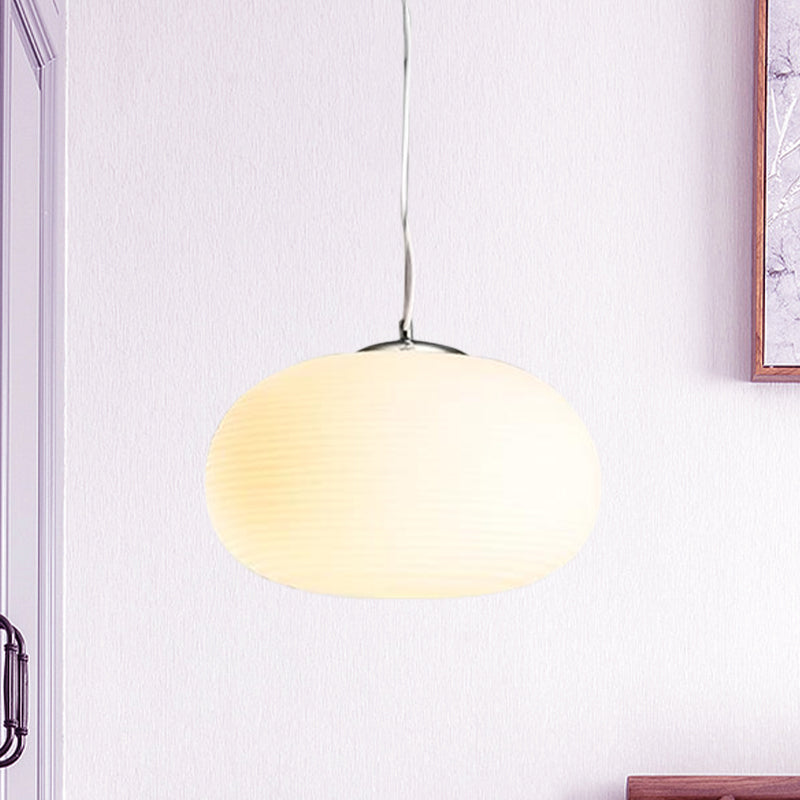 Nordic Stylish Pendant Light 1 Light Opal Glass Suspension Light in White for Office Kitchen Island White 13" Clearhalo 'Ceiling Lights' 'Glass shade' 'Glass' 'Island Lights' 'Modern Pendants' 'Modern' 'Pendant Lights' 'Pendants' Lighting' 1871491