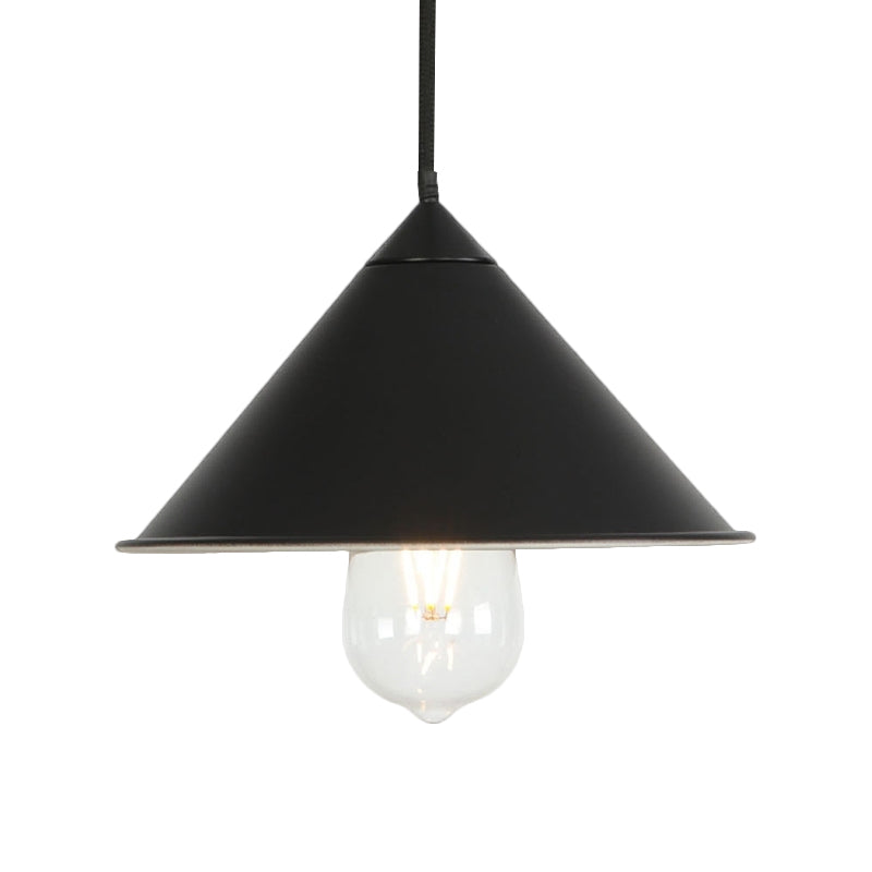 Contemporary Style Cone Ceiling Lamp 1 Bulb Metal Suspended Light in Black/Grey/Pink for Kitchen Clearhalo 'Art Deco Pendants' 'Black' 'Cast Iron' 'Ceiling Lights' 'Ceramic' 'Crystal' 'Industrial Pendants' 'Industrial' 'Metal' 'Middle Century Pendants' 'Pendant Lights' 'Pendants' 'Rustic Pendants' 'Tiffany' Lighting' 1871755