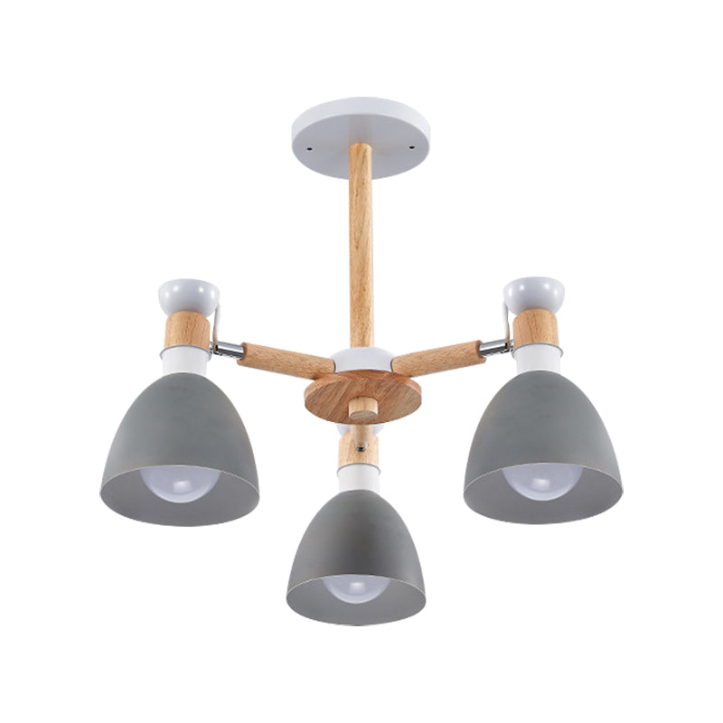 Domed Study Room Ceiling Mount Light Metal 3 Lights Macaron Ceiling Lamp Clearhalo 'Ceiling Lights' 'Chandeliers' Lighting' options 187189