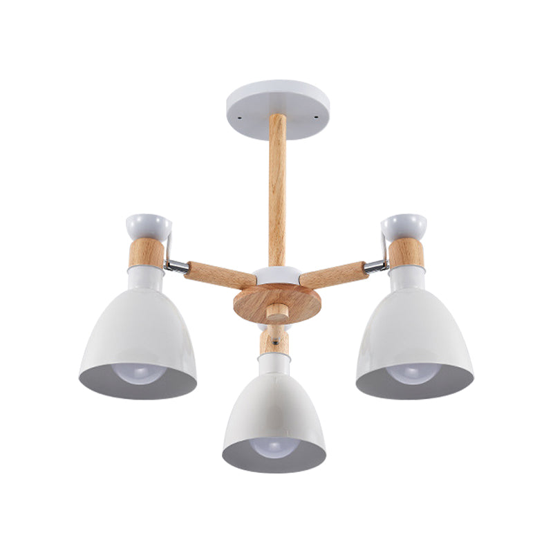 Domed Study Room Ceiling Mount Light Metal 3 Lights Macaron Ceiling Lamp Clearhalo 'Ceiling Lights' 'Chandeliers' Lighting' options 187193