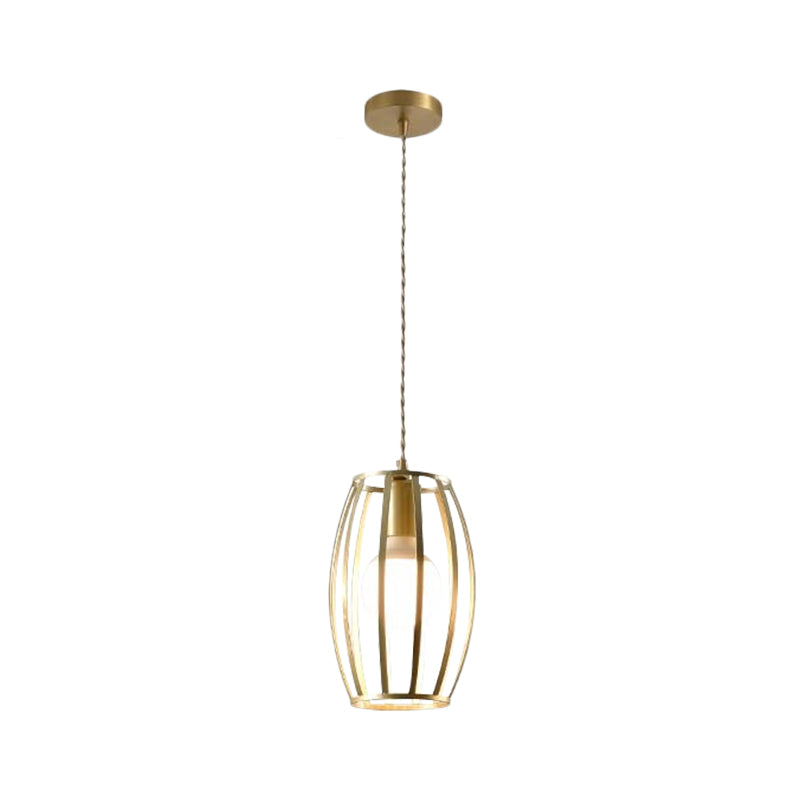 Gold Finish Square/Triangle Pendant Lighting Industrial Metal 1 Head Dining Room Hanging Lamp with Wire Frame Clearhalo 'Art Deco Pendants' 'Cast Iron' 'Ceiling Lights' 'Ceramic' 'Crystal' 'Industrial Pendants' 'Industrial' 'Metal' 'Middle Century Pendants' 'Pendant Lights' 'Pendants' 'Tiffany' Lighting' 1872071