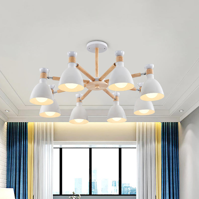 Metal Domed Ceiling Pendant Classroom Kindergarten 8 Lights Modern Chandelier Clearhalo 'Ceiling Lights' 'Chandeliers' Lighting' options 187211
