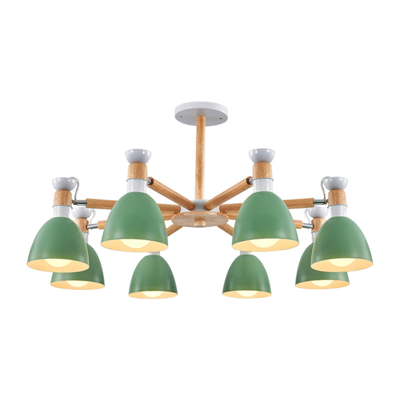 Metal Domed Ceiling Pendant Classroom Kindergarten 8 Lights Modern Chandelier Clearhalo 'Ceiling Lights' 'Chandeliers' Lighting' options 187222