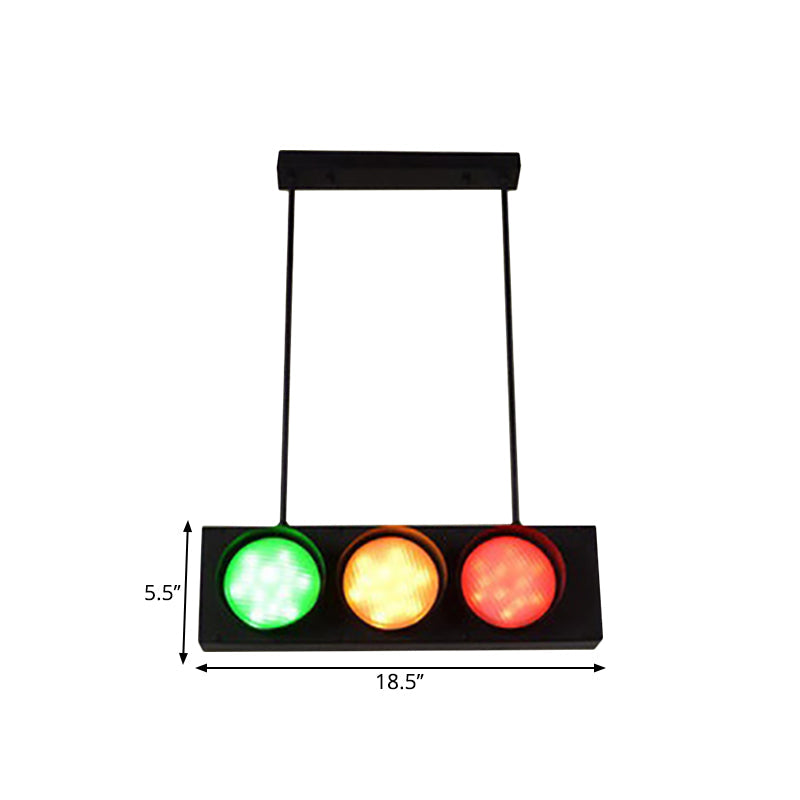 Six-light Metal Island Light Traffic Light Industrial Island Lamp in Black for Living Room Clearhalo 'Ceiling Lights' 'Island Lights' Lighting' 1872228