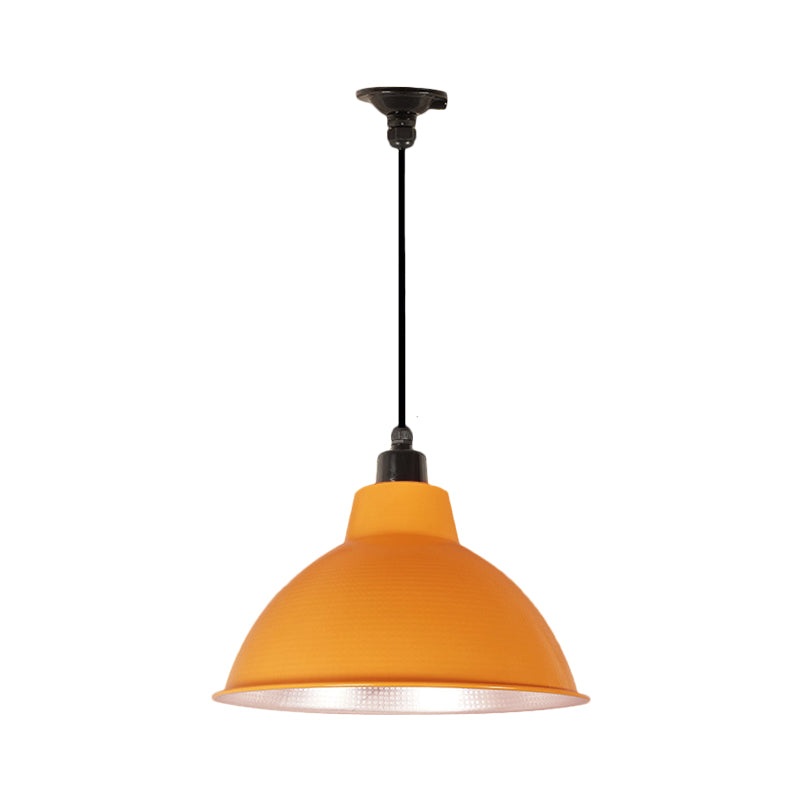 Black/Silver Domed Suspension Light Industrial Retro Metallic 1 Light Bar Ceiling Fixture, 12"/14"/16" Diameter Clearhalo 'Art Deco Pendants' 'Black' 'Cast Iron' 'Ceiling Lights' 'Ceramic' 'Crystal' 'Industrial Pendants' 'Industrial' 'Metal' 'Middle Century Pendants' 'Pendant Lights' 'Pendants' 'Rustic Pendants' 'Tiffany' Lighting' 1872275