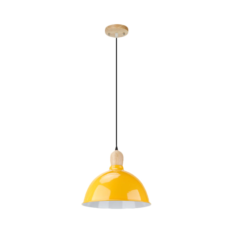 Dome Shade Metallic Hanging Light Retro Style 1 Head Dining Table Ceiling Pendant Fixture in Black/White Clearhalo 'Ceiling Lights' 'Modern Pendants' 'Modern' 'Pendant Lights' 'Pendants' Lighting' 1872357