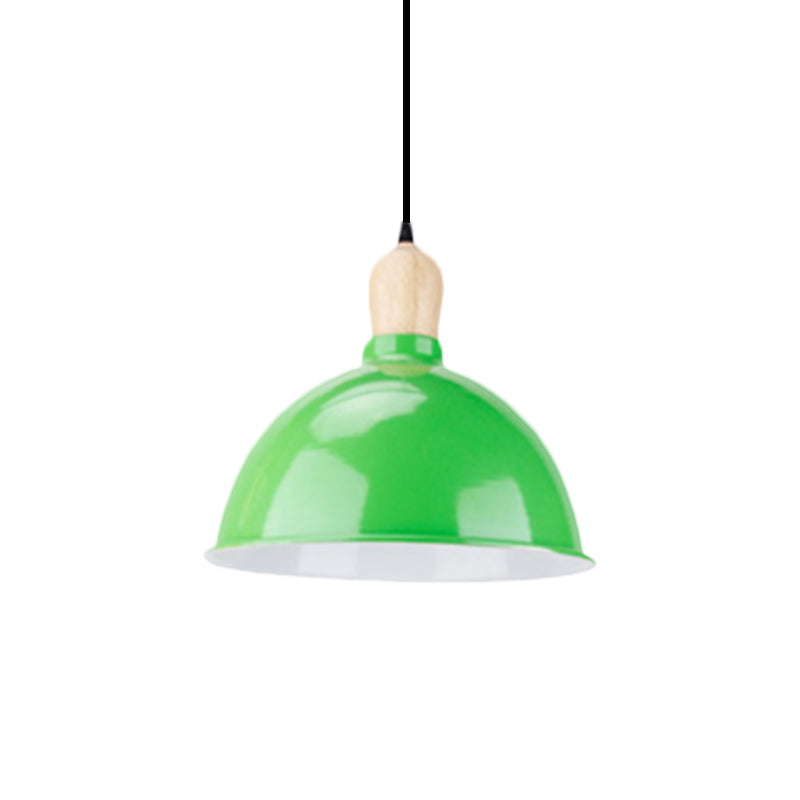Dome Shade Metallic Hanging Light Retro Style 1 Head Dining Table Ceiling Pendant Fixture in Black/White Clearhalo 'Ceiling Lights' 'Modern Pendants' 'Modern' 'Pendant Lights' 'Pendants' Lighting' 1872369