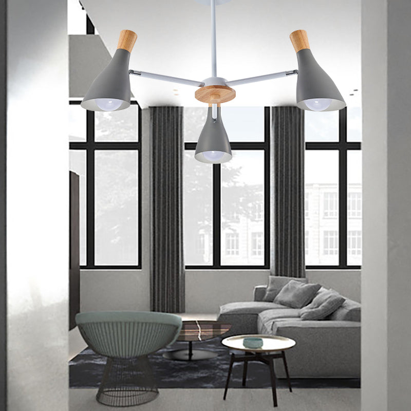 Bottle Baby Bedroom Hanging Light Metal 3 Lights Macaron Loft Chandelier Grey Clearhalo 'Ceiling Lights' 'Chandeliers' Lighting' options 187238_89b5c893-ecad-4054-b040-810ff6271c9a
