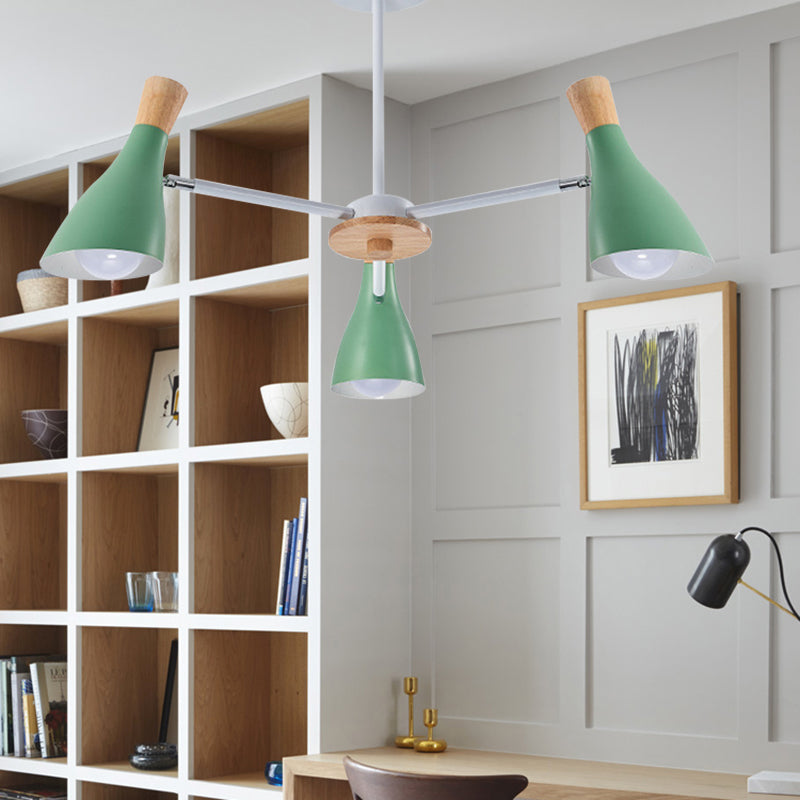 Bottle Baby Bedroom Hanging Light Metal 3 Lights Macaron Loft Chandelier Green Clearhalo 'Ceiling Lights' 'Chandeliers' Lighting' options 187242_8b931055-6493-4fd5-b938-d70dc28d92fd