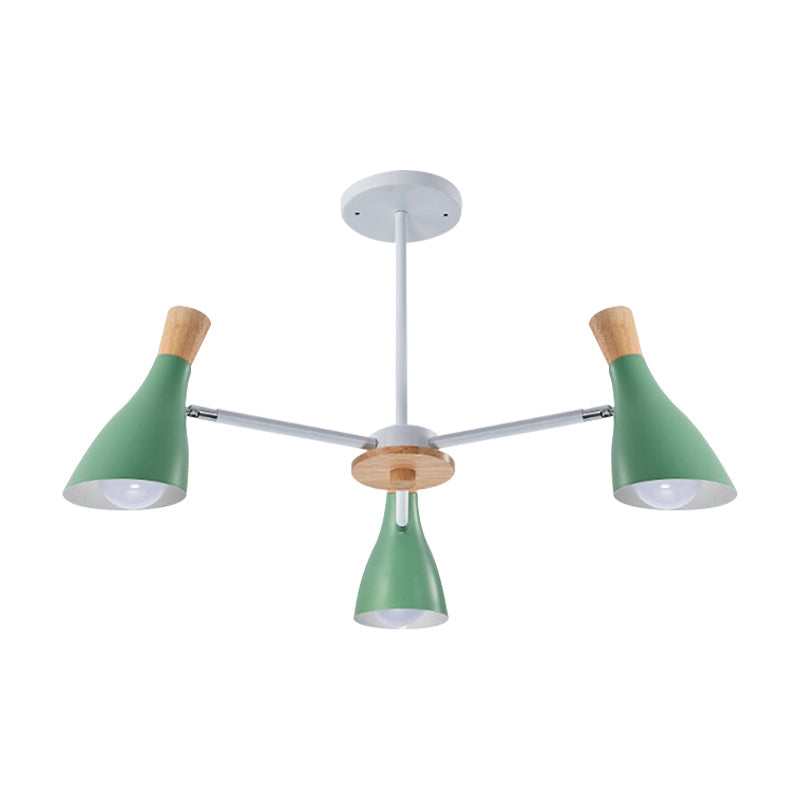 Bottle Baby Bedroom Hanging Light Metal 3 Lights Macaron Loft Chandelier Clearhalo 'Ceiling Lights' 'Chandeliers' Lighting' options 187244