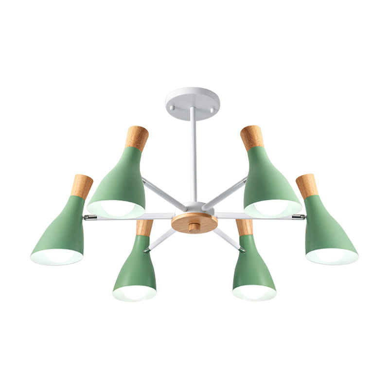 6 Lights Bottle Hanging Light Nordic Style Metal Chandelier for Girls Bedroom Cloth Shop Clearhalo 'Ceiling Lights' 'Chandeliers' Lighting' options 187281