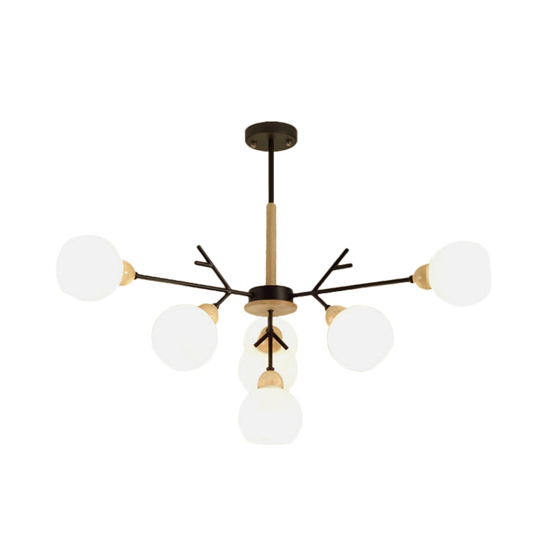 Opal Glass Shade Branch Chandelier 7/13 Lights Contemporary Ceiling Pendant for Restaurant Clearhalo 'Carpenter Chandeliers' 'Ceiling Lights' 'Chandeliers' 'Industrial' 'Modern Chandeliers' 'Modern' Lighting' 1872840