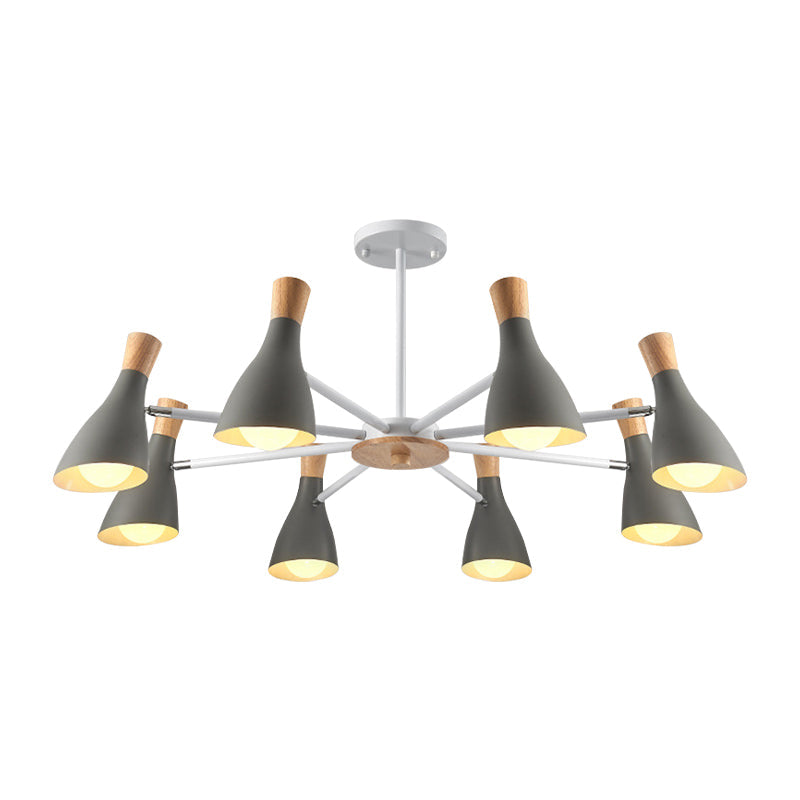 Undertint Bottle Suspension Light 8 Bulbs Macron Modern Metal Chandelier for Hotel Clearhalo 'Ceiling Lights' 'Chandeliers' Lighting' options 187296