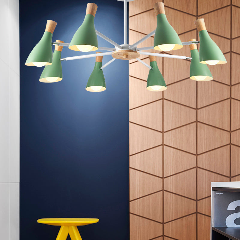 Undertint Bottle Suspension Light 8 Bulbs Macron Modern Metal Chandelier for Hotel Green Clearhalo 'Ceiling Lights' 'Chandeliers' Lighting' options 187298_80a449ad-00fc-4595-843a-2c6122b3c33d