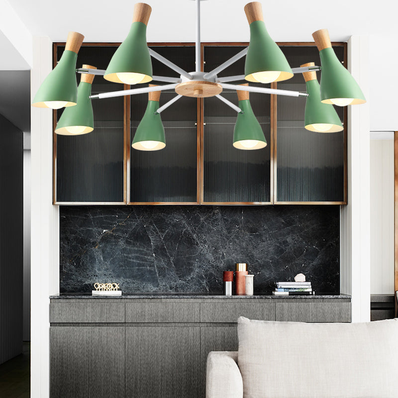 Undertint Bottle Suspension Light 8 Bulbs Macron Modern Metal Chandelier for Hotel Clearhalo 'Ceiling Lights' 'Chandeliers' Lighting' options 187299