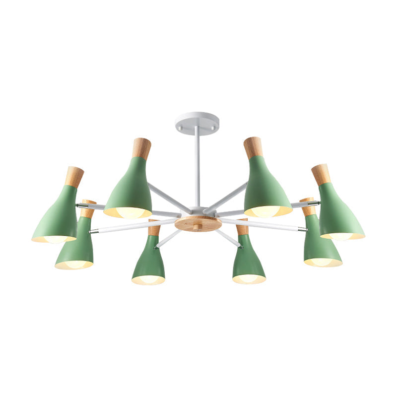 Undertint Bottle Suspension Light 8 Bulbs Macron Modern Metal Chandelier for Hotel Clearhalo 'Ceiling Lights' 'Chandeliers' Lighting' options 187300