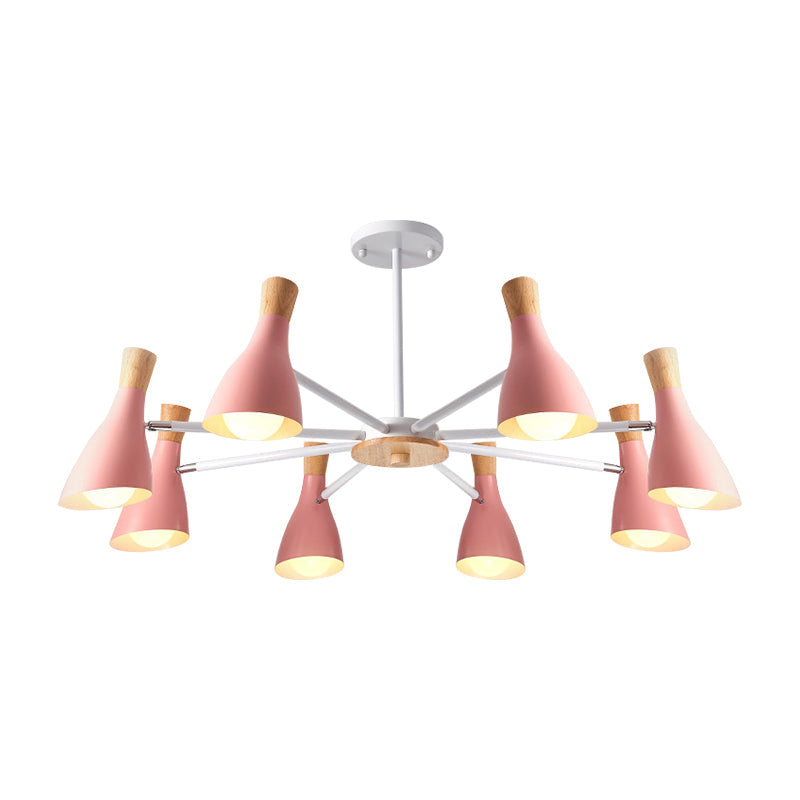 Undertint Bottle Suspension Light 8 Bulbs Macron Modern Metal Chandelier for Hotel Clearhalo 'Ceiling Lights' 'Chandeliers' Lighting' options 187303