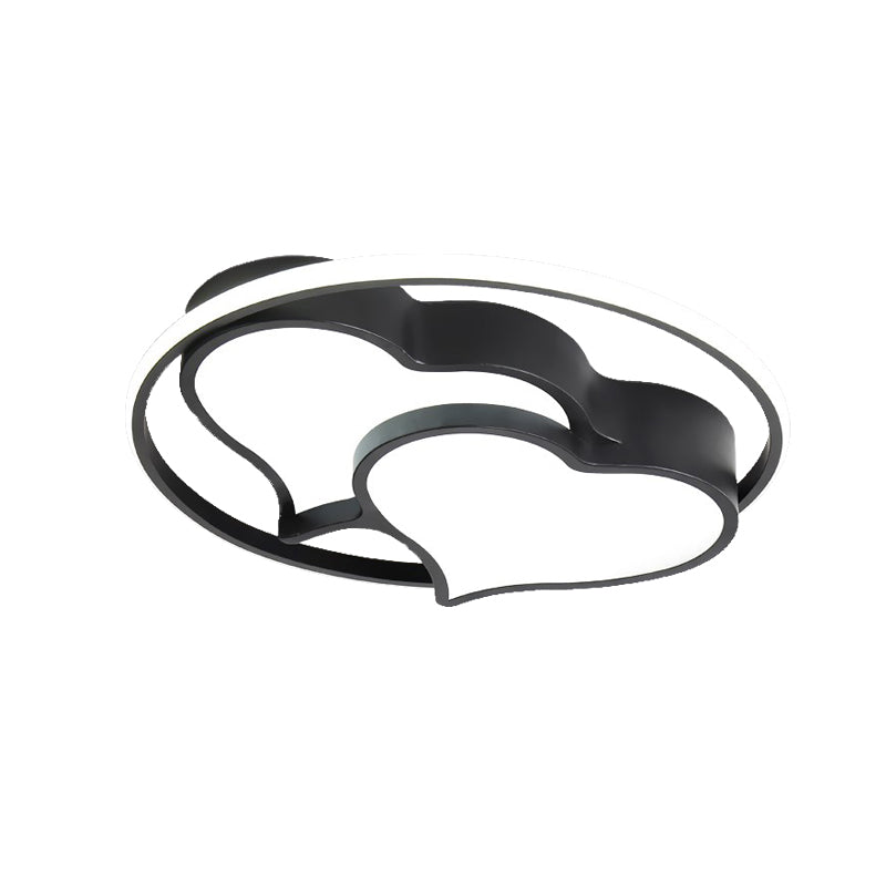 Modern Ring Ceiling Fixture with 2-Heart Acrylic and Metal Flush Mount Light for Living Room Clearhalo 'Ceiling Lights' 'Close To Ceiling Lights' 'Close to ceiling' 'Flush mount' Lighting' 187522