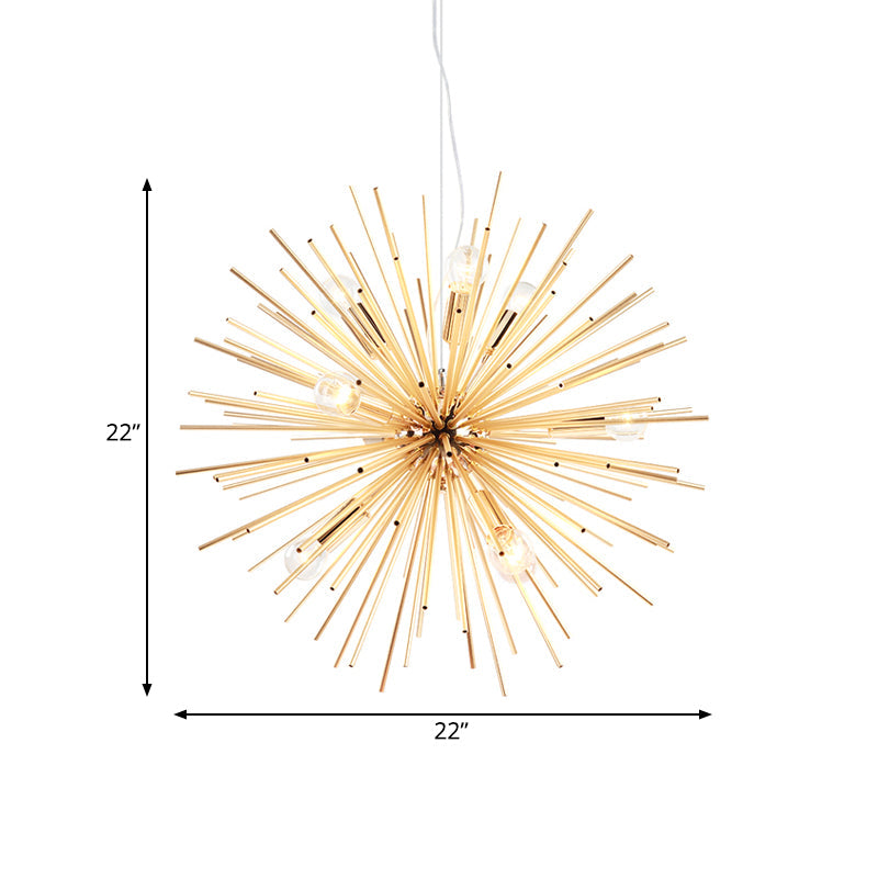 20.5"/22.5" Dia Sputnik Chandelier Pendant Light Modern Metal LED Gold Hanging Pendant Lamp Clearhalo 'Ceiling Lights' 'Chandeliers' 'Modern Chandeliers' 'Modern' Lighting' 187663