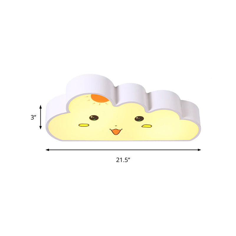 Baby Bedroom Cloud Ceiling Light Metal & Acrylic Kids White Flush Mount Light Clearhalo 'Ceiling Lights' 'Close To Ceiling Lights' 'Close to ceiling' 'Flush mount' Lighting' 187695
