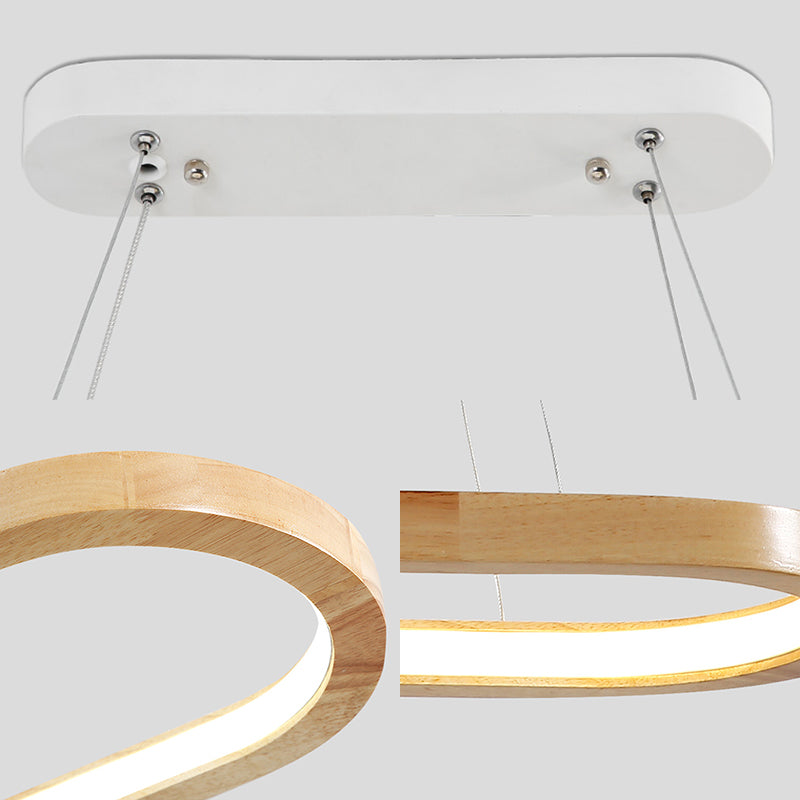 27.5"/35.5" Wide Nordic Oval Wooden Chandelier Light LED Ceiling Pendant for Dining Room Clearhalo 'Ceiling Lights' 'Chandeliers' Lighting' options 187794
