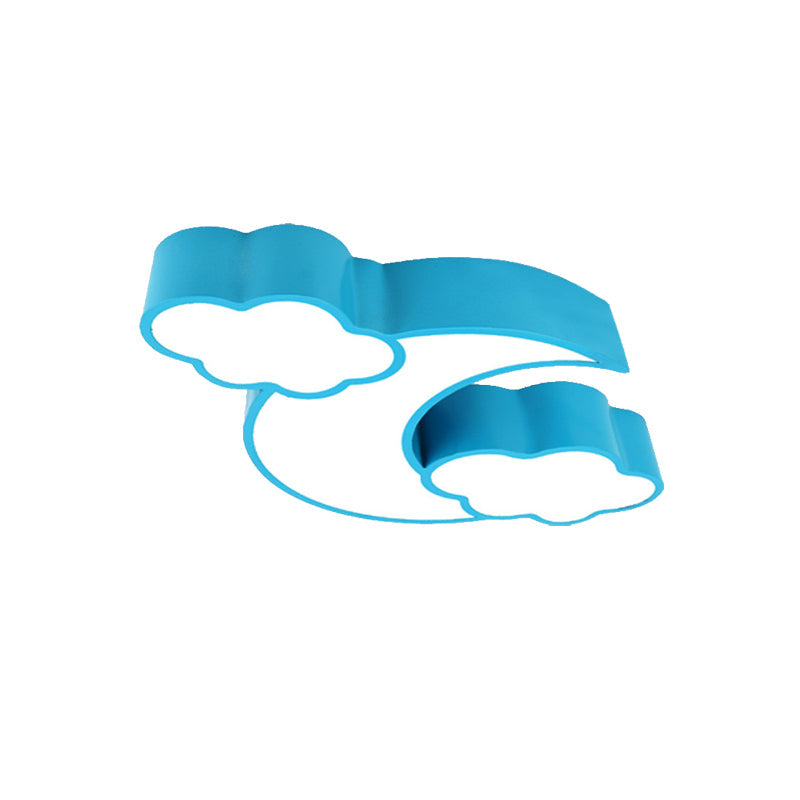 Acrylic Cloud and Moon Flush Mount Light Cartoon Ceiling Fixture for Kindergarten Nursing Room Clearhalo 'Ceiling Lights' 'Close To Ceiling Lights' 'Close to ceiling' 'Flush mount' Lighting' 187799
