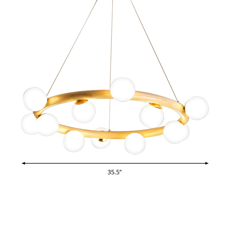 Wood Ring Suspension Light with Bubble Shade Japanese Style Pendant Light in Beige for Study Room Clearhalo 'Carpenter Chandeliers' 'Ceiling Lights' 'Chandeliers' 'Industrial' 'Modern Chandeliers' 'Modern' Lighting' 187866