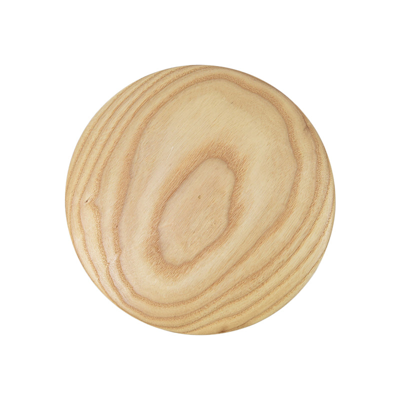 Wood Circle Wall Lighting Ideas Minimalism 5"/7" Width LED Beige Surface Wall Sconce for Parlor Clearhalo 'Modern wall lights' 'Modern' 'Wall Lamps & Sconces' 'Wall Lights' Lighting' 1883133