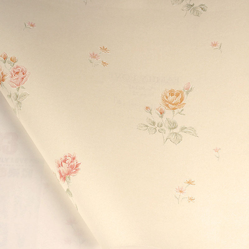 Dense Flower Pattern Wallpaper in Soft Color, Minimalist Wall Art for Guest Room Clearhalo 'Country wall decor' 'Rustic' 'Wallpaper' Wall Decor' 1883298
