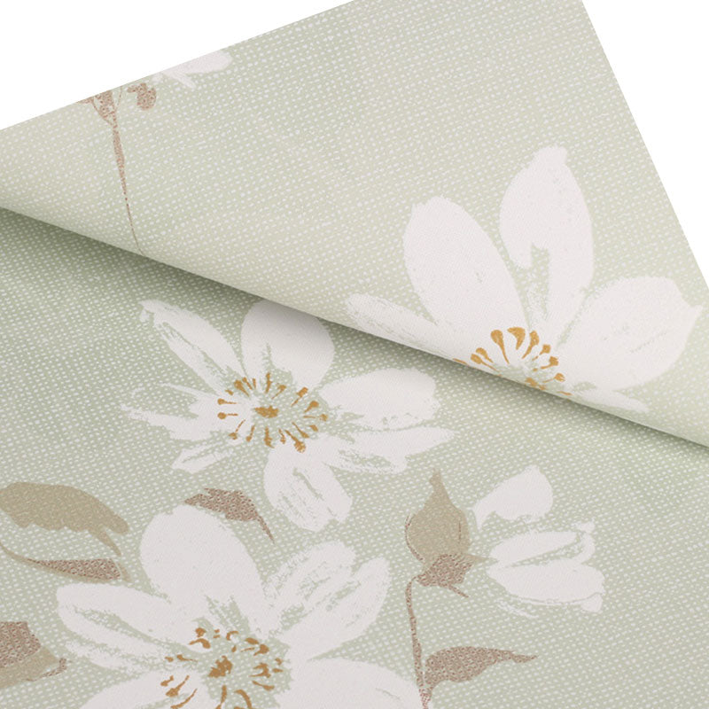 20.5" x 33' Magnolia Wallpaper Roll for Wedding Room Flower Wall Art in Natural Color, Stain-Resistant Clearhalo 'Country wall decor' 'Rustic' 'Wallpaper' Wall Decor' 1883314