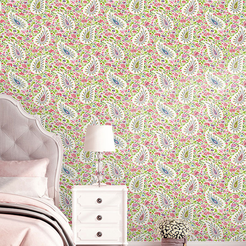 Illustration Mimosa Wallpaper Roll for Living Room in Neutral Color, 33-foot x 20.5-inch Pink Clearhalo 'Country wall decor' 'Rustic' 'Wallpaper' Wall Decor' 1883328