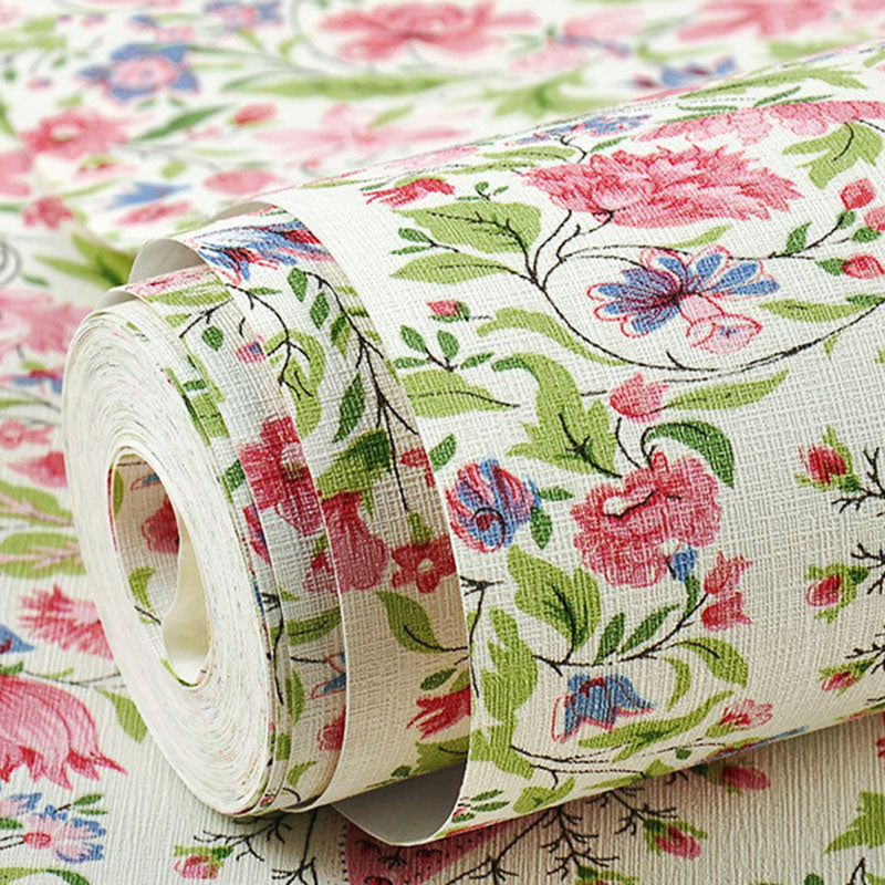 Illustration Mimosa Wallpaper Roll for Living Room in Neutral Color, 33-foot x 20.5-inch Clearhalo 'Country wall decor' 'Rustic' 'Wallpaper' Wall Decor' 1883329