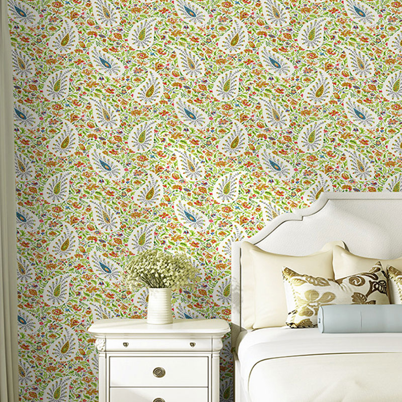 Illustration Mimosa Wallpaper Roll for Living Room in Neutral Color, 33-foot x 20.5-inch Yellow Clearhalo 'Country wall decor' 'Rustic' 'Wallpaper' Wall Decor' 1883331