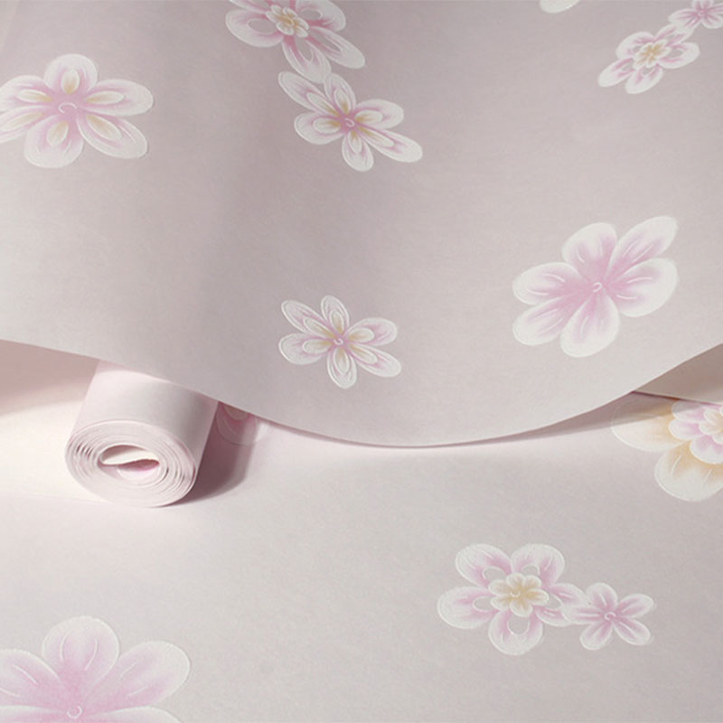 20.5" x 31' Flowers Wallpaper for Girl's Bedroom Blossoms Wall Art in Pink, Stain-Resistant Clearhalo 'Country wall decor' 'Rustic' 'Wallpaper' Wall Decor' 1883415