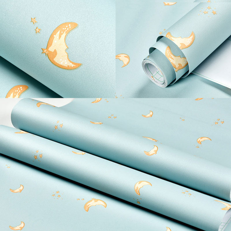 Cartoon Pattern Wall Covering in Pink and Blue Boy's or Girl's Bedroom Wallpaper Roll, 64.6 sq ft. Clearhalo 'Wall Decor' 'Wallpaper' 1883483