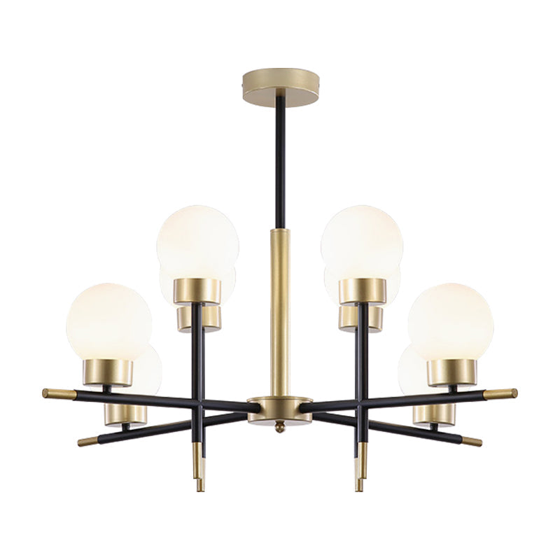 Adult Bedroom Modo Chandelier Metal Modern Style Suspension Light with Clear/White Glass Shade Clearhalo 'Ceiling Lights' 'Chandeliers' 'Clear' 'Industrial' 'Modern Chandeliers' 'Modern' 'Tiffany' 'Traditional Chandeliers' Lighting' 188410