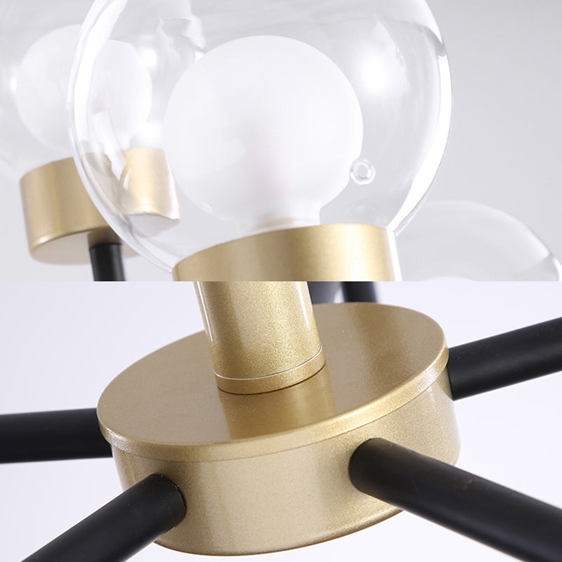 Adult Bedroom Modo Chandelier Metal Modern Style Suspension Light with Clear/White Glass Shade Clearhalo 'Ceiling Lights' 'Chandeliers' 'Clear' 'Industrial' 'Modern Chandeliers' 'Modern' 'Tiffany' 'Traditional Chandeliers' Lighting' 188414