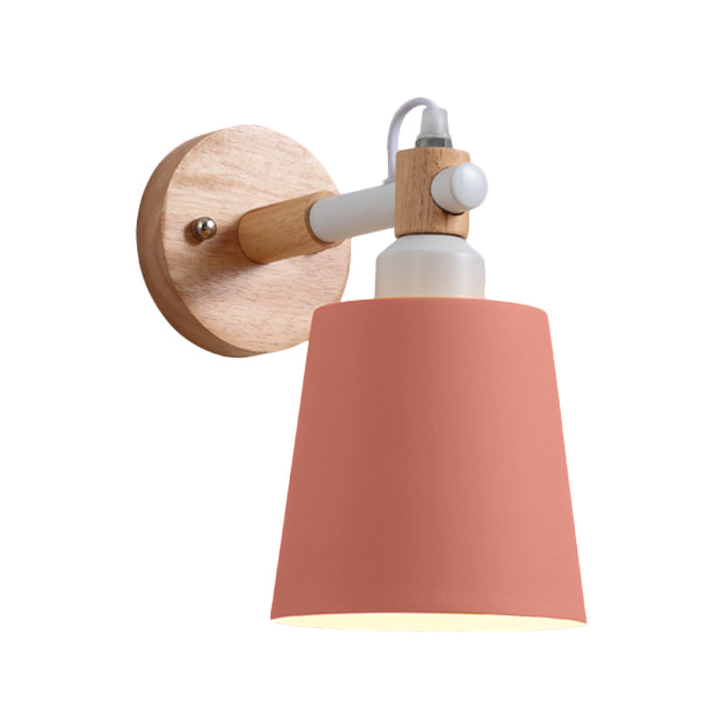 Nursing Room Bucket Wall Sconce Metal 1 Head Nordic Style Long Life Wall Lamp Clearhalo 'Wall Lamps & Sconces' 'Wall Lights' Lighting' 188518