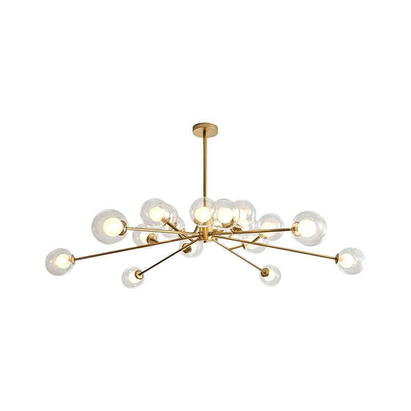 Restaurant Hotel Branch Large Chandelier Metal 15/18 Lights Modern Black/Gold Hanging Lamp Clearhalo 'Ceiling Lights' 'Chandeliers' 'Modern Chandeliers' 'Modern' Lighting' 1886481