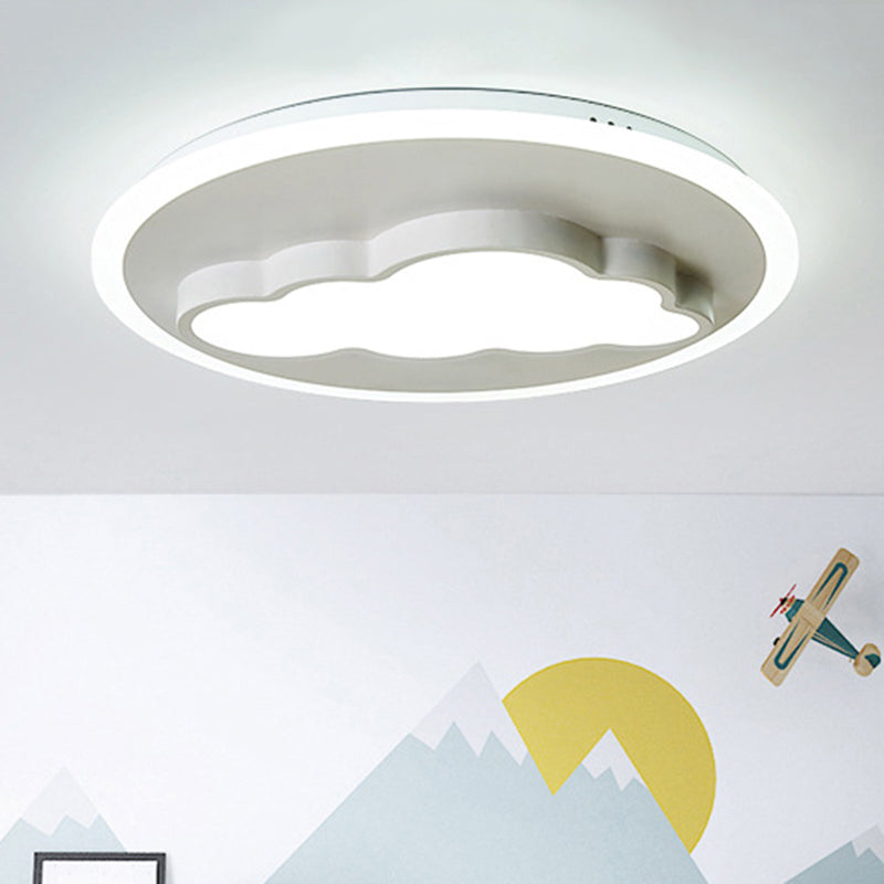 Big O Flush Mount Light with Cloud Modern Stylish Acrylic Ceiling Light in White for Kitchen White White Clearhalo 'Ceiling Lights' 'Close To Ceiling Lights' 'Close to ceiling' 'Flush mount' Lighting' 188790