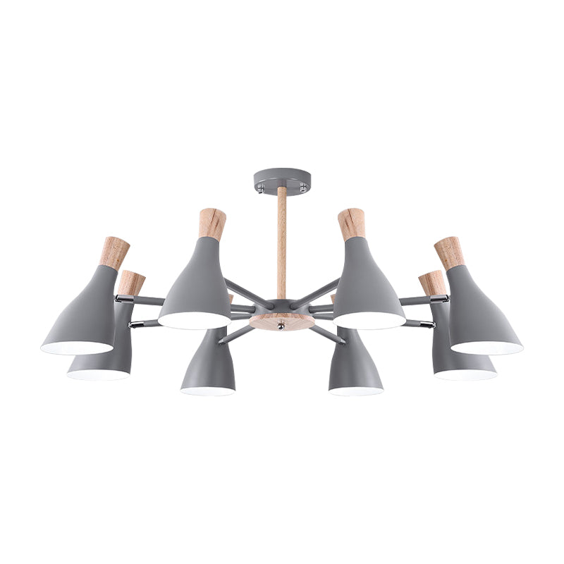 Macaron Style Pendant Light Bottle Shape 8 Bulbs Metal Chandelier for Living Room Clearhalo 'Ceiling Lights' 'Chandeliers' Lighting' options 188956