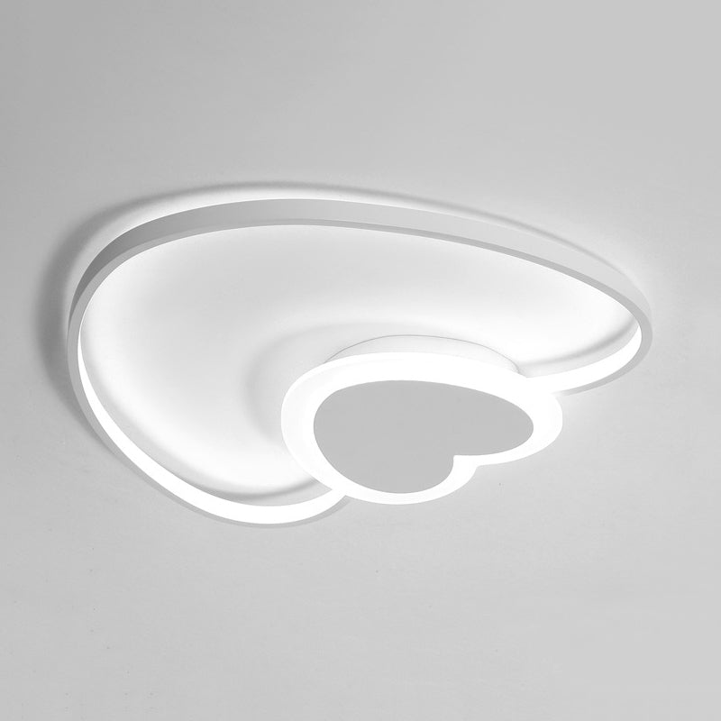 White Heart Shaped Ceiling Lamp Modern Stylish Acrylic Ceiling Mount Light for Dining Room Clearhalo 'Ceiling Lights' 'Close To Ceiling Lights' 'Close to ceiling' 'Flush mount' Lighting' 188982