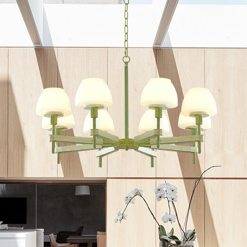 Kids Urn Shade Hanging Lamp Metal & Glass 6 Lights Chandelier for Child Bedroom Clearhalo 'Ceiling Lights' 'Chandeliers' Lighting' options 189024