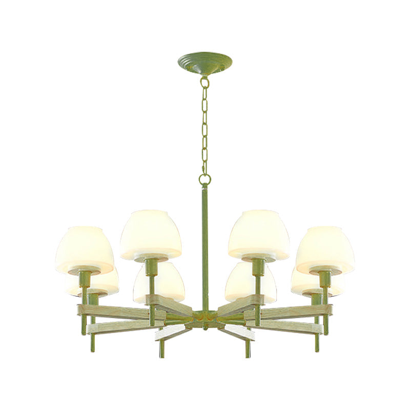 Kids Urn Shade Hanging Lamp Metal & Glass 6 Lights Chandelier for Child Bedroom Clearhalo 'Ceiling Lights' 'Chandeliers' Lighting' options 189026